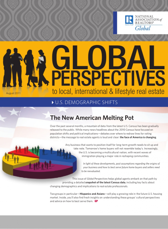 Cover of the August 2011 issue of Global Perspectives: U.S. Demographic Shifts