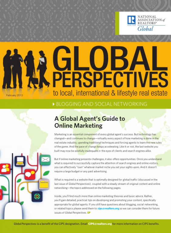 Cover of the February 2013 issue of Global Perspectives: Blogging and Social Networking