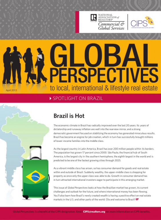 Cover of the April 2013 issue of Global Perspectives: Spotlight on Brazil