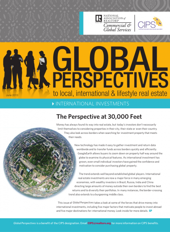 Cover of the June 2013 issue of Global Perspectives: International Investments