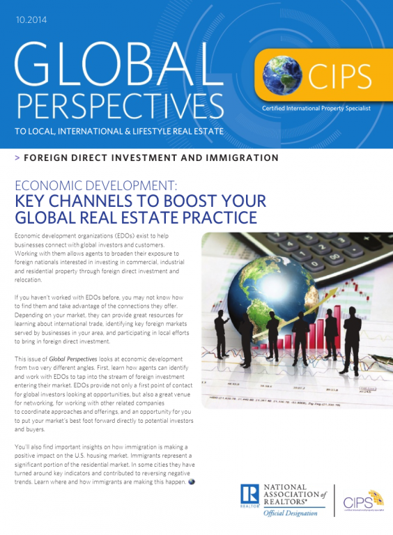 Cover of the October 2014 issue of Global Perspectives: Foreign Direct Investment and Immigration