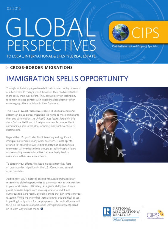 Cover of the February 2015 issue of Global Perspectives: Cross-Border Migrations