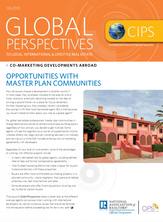 Cover of the June 2015 issue of Global Perspectives: Co-Marketing Developments Abroad