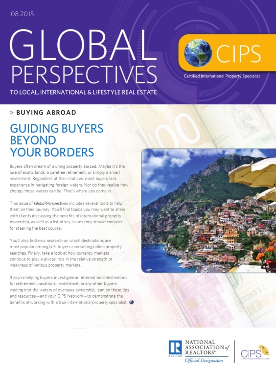 Cover of the August 2015 issue of Global Perspectives: Buying Abroad