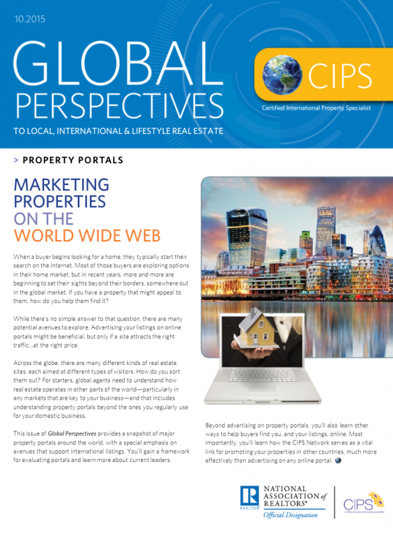 Cover of the October 2015 issue of Global Perspectives: Property Portals