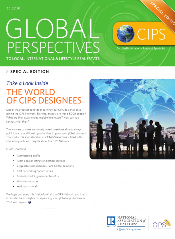 Cover of the December 2015 issue of Global Perspectives: Special Edition: The World of CIPS Designees