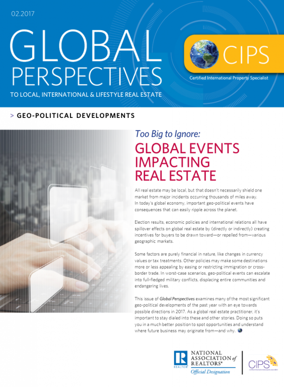 Cover of the February 2017 issue of Global Perspectives: Geo-Political Developments