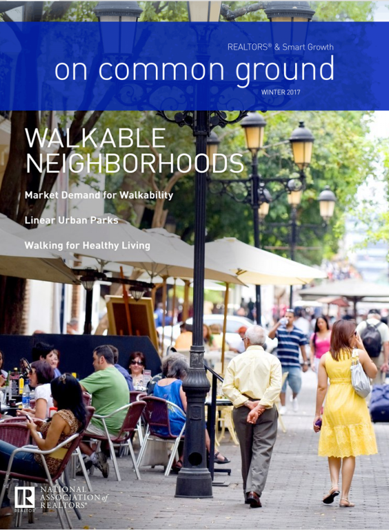 Cover of the 2017 Winter issue of On Common Ground: Walkable Neighborhoods