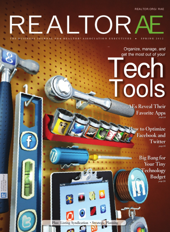 Cover of the 2012 Spring issue of REALTOR® AE Magazine: Tech Tools