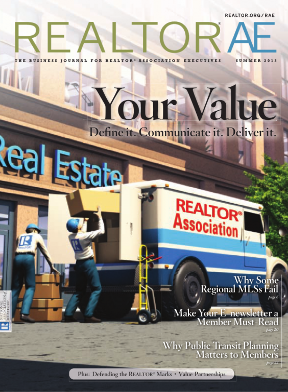 Cover of the 2013 Summer issue of REALTOR® AE Magazine: Define Your Value
