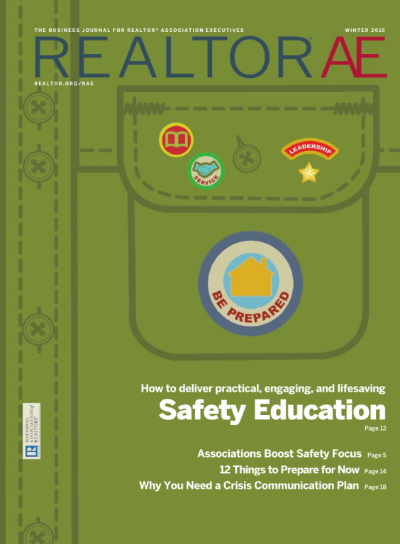 Cover of the 2015 Winter issue of REALTOR® AE Magazine: Safety Education