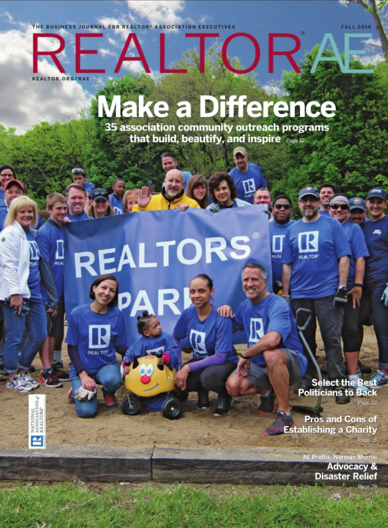 Cover of the 2016 Fall issue of REALTOR® AE Magazine: Make a Difference