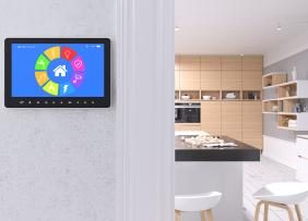 House interior with smart home control panel
