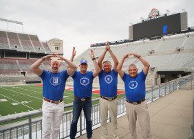 Kenny Parcell, Pete Kopf, Greg Hrabcak and Ralph Mantica at Ohio Stadium for the Riding with the Brand tour stop event.