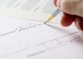 Signatures on legal paperwork