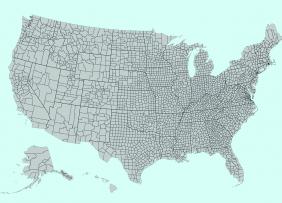 U.S. Map: States and counties