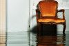 Antique chair in standing water