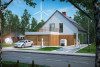 Eco home with electric car and turbine