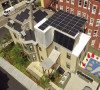 Aerial view of LEED-certified housing in Cambridge, Massachusetts