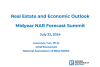 Cover of Lawrence Yun's presentation slides: Real Estate and Economic Outlook Midyear NAR Forecast Summit July 2024