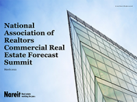 Cover of Nicole Funari's presentation slides from the 2022 Commercial Real Estate Forecast Summit