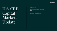 Cover of Matt Vance's slides: U.S. CRE Capital Markets Update, November 15, 2023