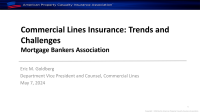 Cover of Eric M. Goldberg's slides: Commercial Line: Insurance Trends